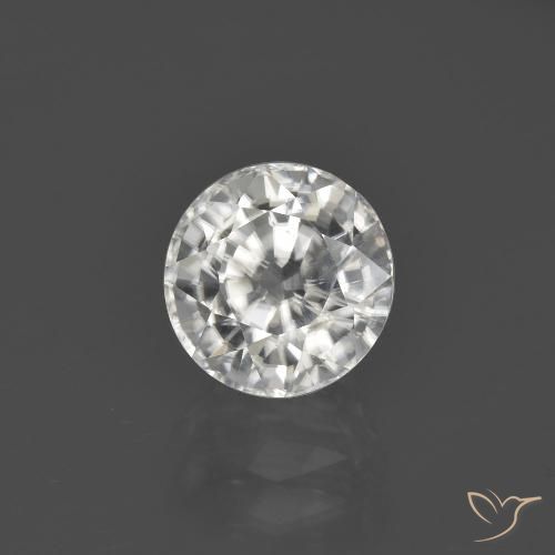 3.22ct Натуральный Теплый белый Циркон, Круглый, VS-SI