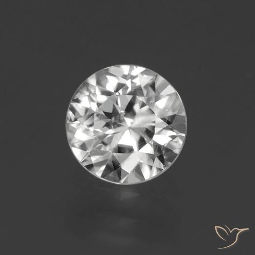 1.33ct Натуральный Ясно Белый Циркон, Круглый, Чистота VS