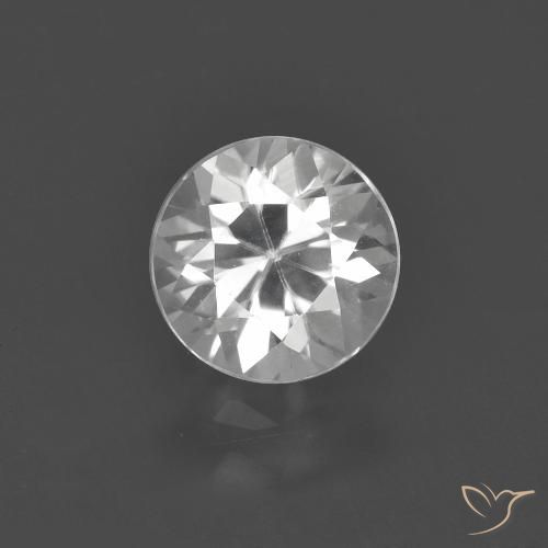 1.56ct Натуральный Белый Циркон, Круглый, VVS-VS