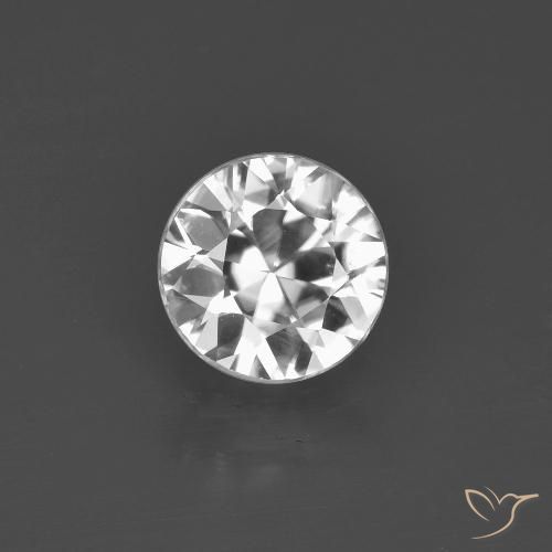 1.45ct Натуральный Ясно Белый Циркон, Круглый, VVS-VS