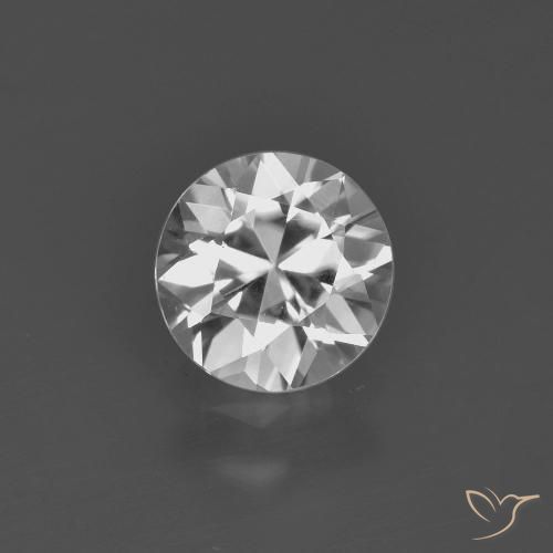 1.35ct Натуральный Белый Циркон, Круглый, VVS-VS