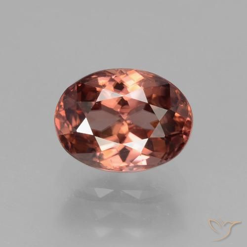 3.01ct Натуральный Темно-красный Циркон, Овал, VVS-VS