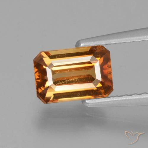 1.45ct Натуральный Средний апельсин Циркон, Изумрудная огранка, VVS-VS