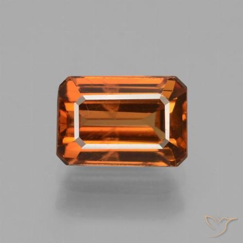 1.83ct Натуральный Темно-оранжевый Циркон, Изумрудная огранка, Чистота VS