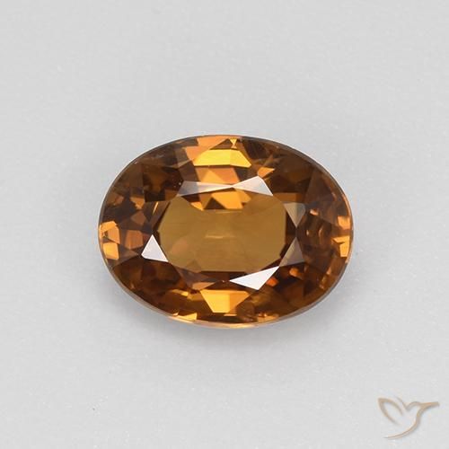 1.86ct Натуральный Оранжево-коричневый Циркон, Овал, Чистота VS