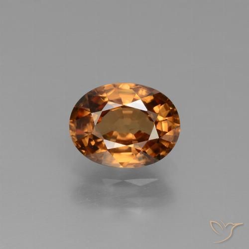 1.98ct Натуральный Темно-оранжевый Циркон, Овал, Чистота VS