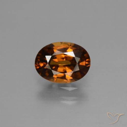 1.69ct Натуральный Янтарный Апельсин Циркон, Овал, Чистота VVS