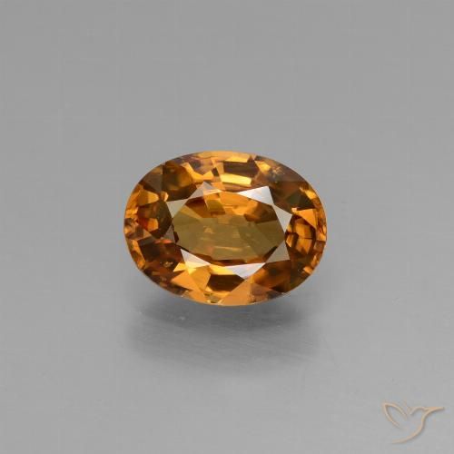 1.92ct Натуральный Средний апельсин Циркон, Овал, VVS-VS