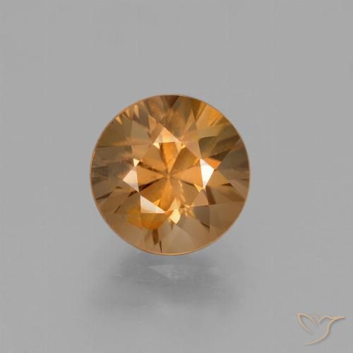 1.97ct Натуральный Темно-оранжевый Циркон, Круглый, VVS-VS