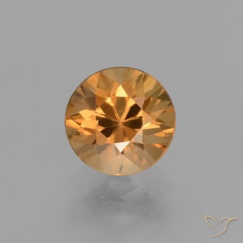 2.09ct Натуральный Темно-оранжевый Циркон, Круглый, Чистота VVS