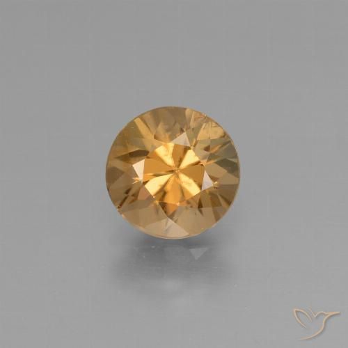 1.84ct Натуральный Золотисто-Апельсиновый Циркон, Круглый, VVS-VS