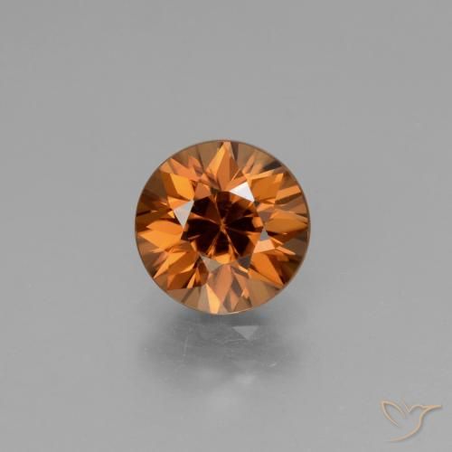 1.87ct Натуральный Коричневато-оранжевый Циркон, Круглый, VVS-VS