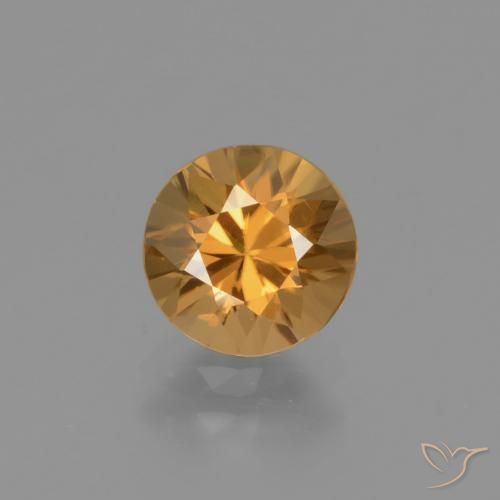 1.59ct Натуральный Золотисто-коричневый Циркон, Круглый, VVS-VS