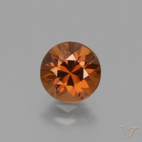 1.67ct Натуральный Янтарный Апельсин Циркон, Круглый, VVS-VS