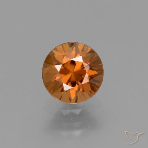 1.66ct Натуральный Земля Оранжевый Циркон, Круглый, VVS-VS