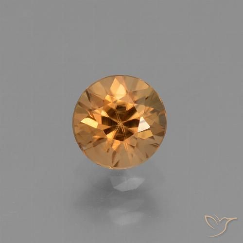 1.32ct Натуральный Средний апельсин Циркон, Круглый, VVS-VS
