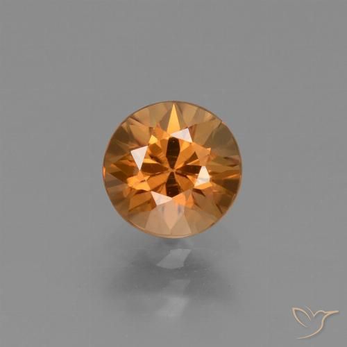 1.50ct Натуральный Ржавый апельсин Циркон, Круглый, VVS-VS