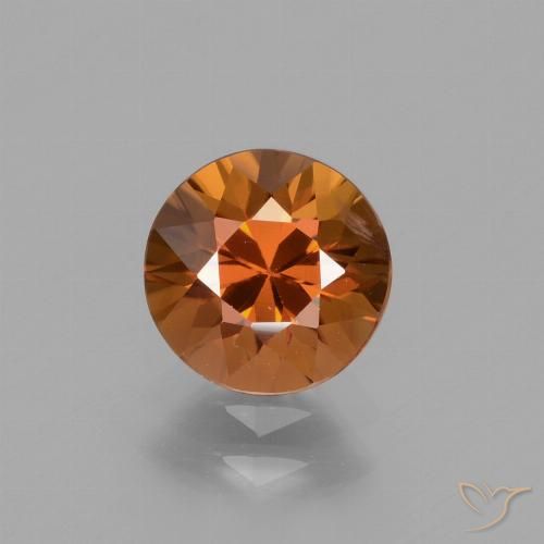 1.89ct Натуральный Темно-оранжевый Циркон, Круглый, Чистота VS