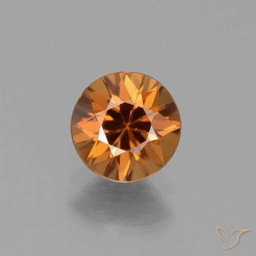 1.64ct Натуральный Темно-оранжевый Циркон, Круглый, VVS-VS