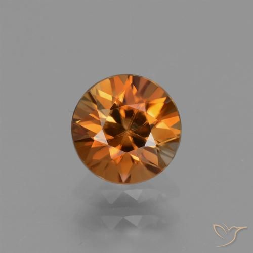 1.30ct Натуральный Средний апельсин Циркон, Круглый, VVS-VS