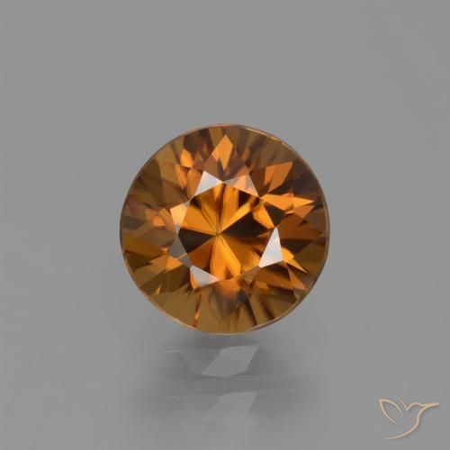 1.60ct Натуральный Средний апельсин Циркон, Круглый, VVS-VS