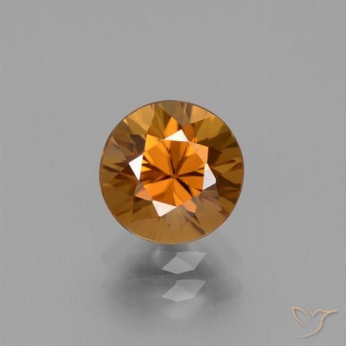 2.35ct Натуральный Темно-оранжевый Циркон, Круглый, Чистота VVS