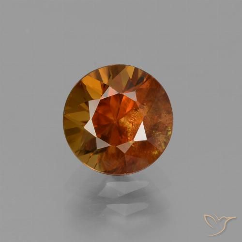 2.12ct Натуральный Темно-оранжевый Циркон, Круглый, VS-SI