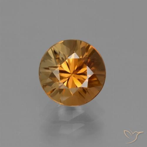2.16ct Натуральный Средний апельсин Циркон, Круглый, Чистота VVS