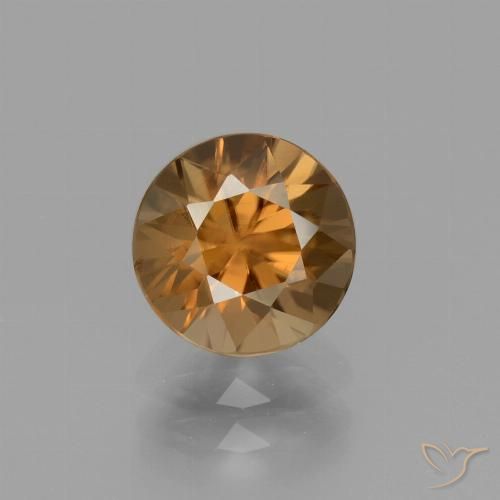 2.15ct Натуральный Средний апельсин Циркон, Круглый, Чистота VVS