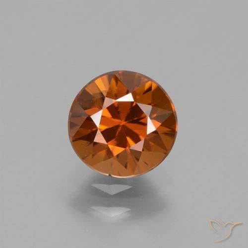 1.72ct Натуральный Желтовато-оранжевый Циркон, Круглый, VVS-VS