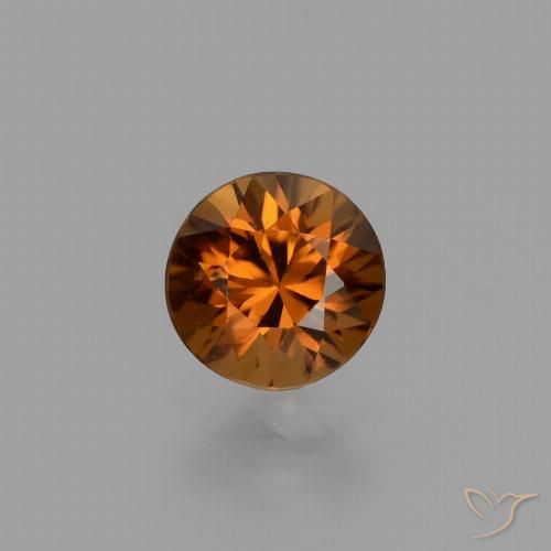 1.43ct Натуральный Глубокий коричневато-оранжевый Циркон, Круглый, VVS-VS