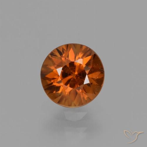 1.19ct Натуральный Янтарный Апельсин Циркон, Круглый, VVS-VS