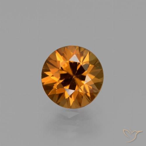 1.46ct Натуральный Средний апельсин Циркон, Круглый, VVS-VS