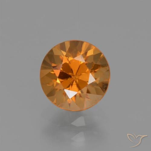 1.66ct Натуральный Темно-оранжевый Циркон, Круглый, VVS-VS