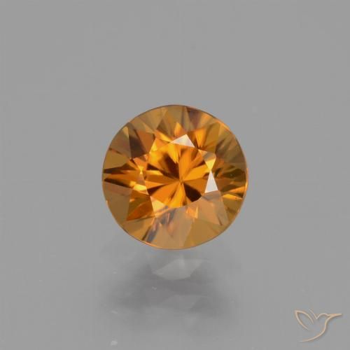 1.10ct Натуральный Оранжево-коричневый Циркон, Круглый, VVS-VS