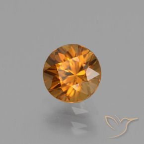 1.10 карата, натуральный Оранжево-коричневый Циркон, Круглый, VVS-VS
