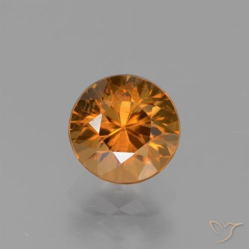 1.68ct Натуральный Коричневато-оранжевый Циркон, Круглый, VVS-VS