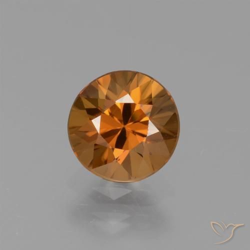 1.43ct Натуральный Земля Оранжевый Циркон, Круглый, VVS-VS