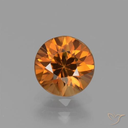 1.57ct Натуральный Коричневато-оранжевый Циркон, Круглый, Чистота VS