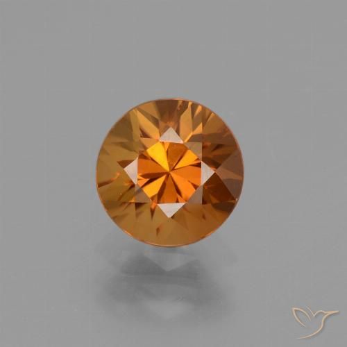 1.77ct Натуральный Коричневато-оранжевый Циркон, Круглый, VVS-VS