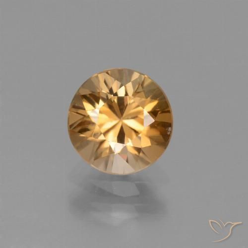 1.71ct Натуральный Золотисто-коричневый Циркон, Круглый, VVS-VS