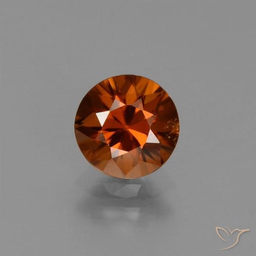 1.49ct Натуральный Красновато-оранжевый Циркон, Круглый, Чистота VVS