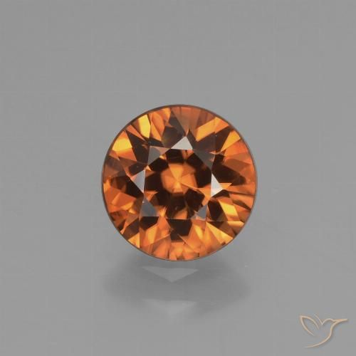 1.50ct Натуральный Средний апельсин Циркон, Круглый, VVS-VS