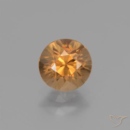 1.31ct Натуральный Ржавый апельсин Циркон, Круглый, VVS-VS