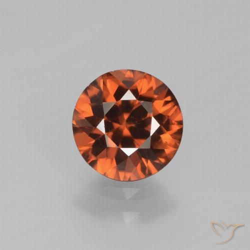 1.45ct Натуральный Темно-оранжевый Циркон, Круглый, VVS-VS