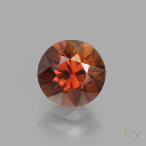 1.71ct Натуральный Янтарный Апельсин Циркон, Круглый, VVS-VS