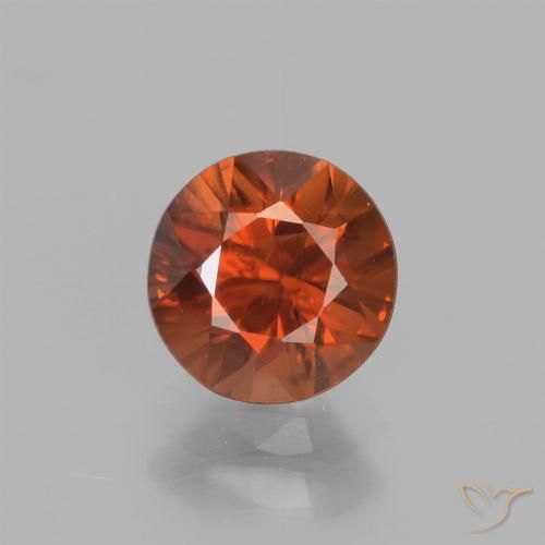 1.71ct Натуральный Темно-оранжевый Циркон, Круглый, Чистота VS