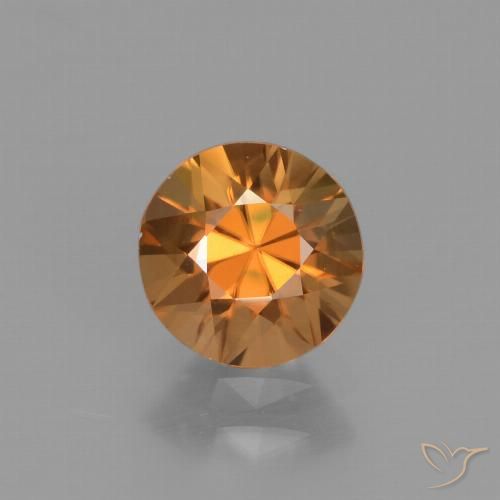 1.59ct Натуральный Средний апельсин Циркон, Круглый, Чистота VVS
