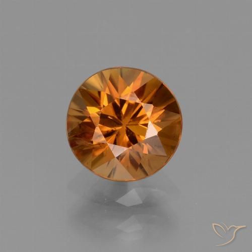 1.37ct Натуральный Земля Оранжевый Циркон, Круглый, Чистота VS