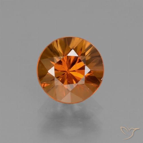 1.46ct Натуральный Желтовато-оранжевый Циркон, Круглый, Чистота VVS